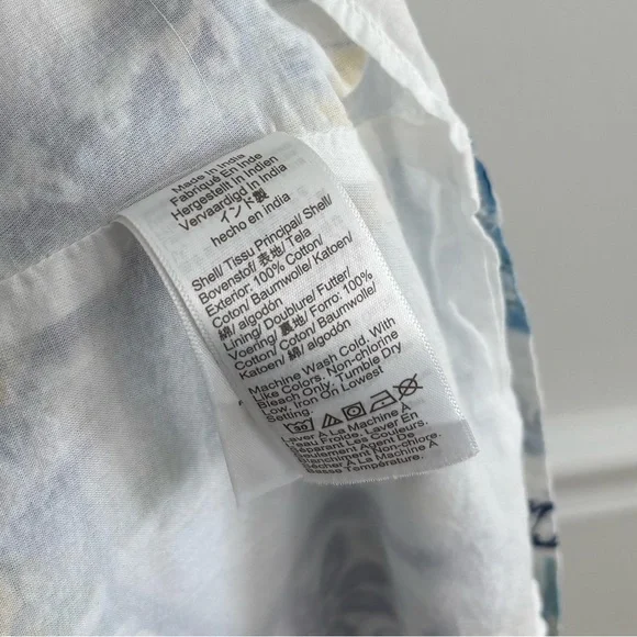 J.Crew Factory Collared Patchwork Beachy Tiered Cotton Midi Dress - Picture 7 of 8